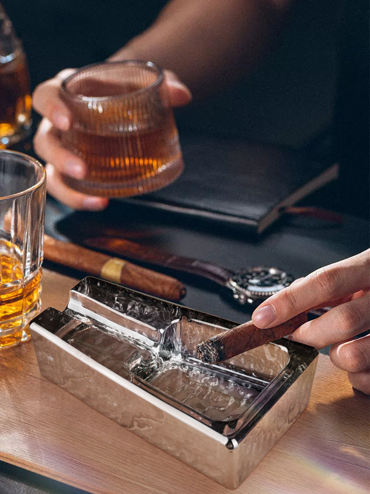 Crystal Glass Cigar Ashtray
