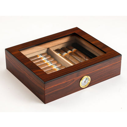 Wooden Square Clamshell Cigar Humidor