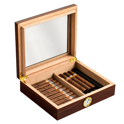 Wooden Square Clamshell Cigar Humidor