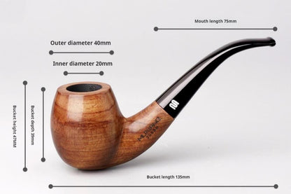 Costustoot Huanghua Pear Wood Tobacco Pipe